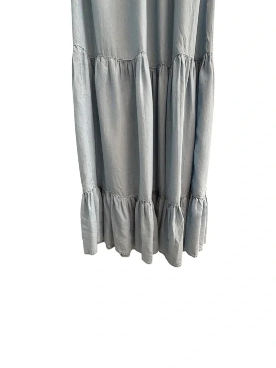 Vince Camuto Sleeveless Light Blue Tiered Maxi Dress Airy Beach Casual Boho Sz L - Picture 4 of 16